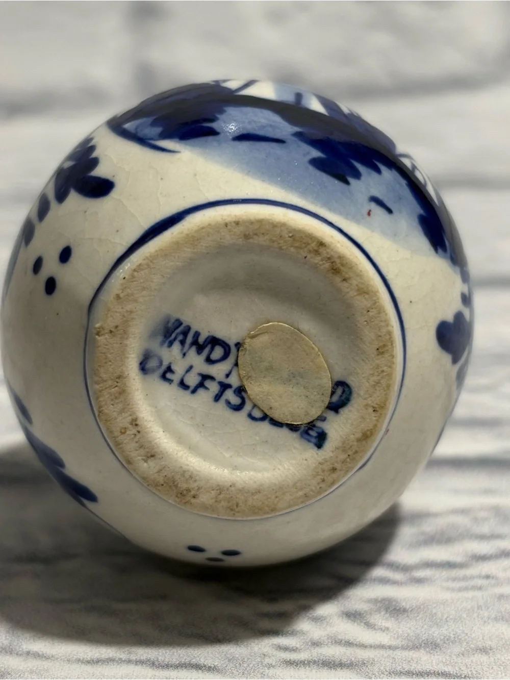 Vintage hand-painted Dutch delft miniature ceramic pitcher/jug pottery